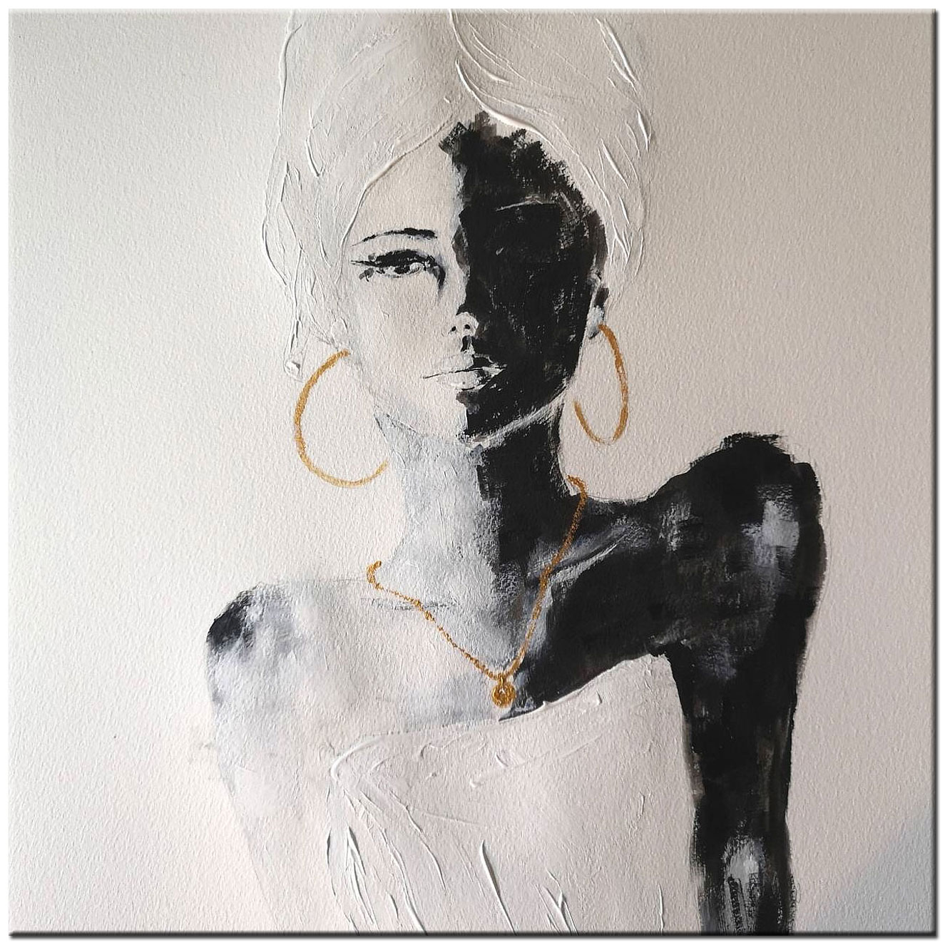 Ayana Afrikaanse dame schilderij