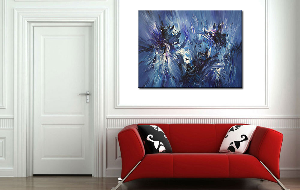 Waterfall abstract modern schilderij 120x90cm - Afbeelding 3