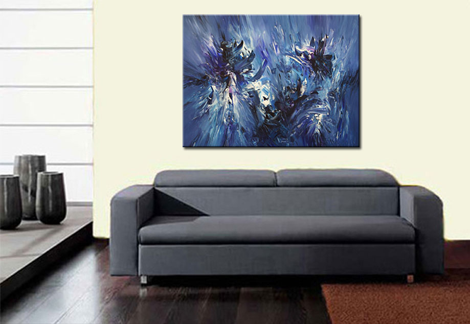 Waterfall abstract modern schilderij 120x90cm - Afbeelding 2