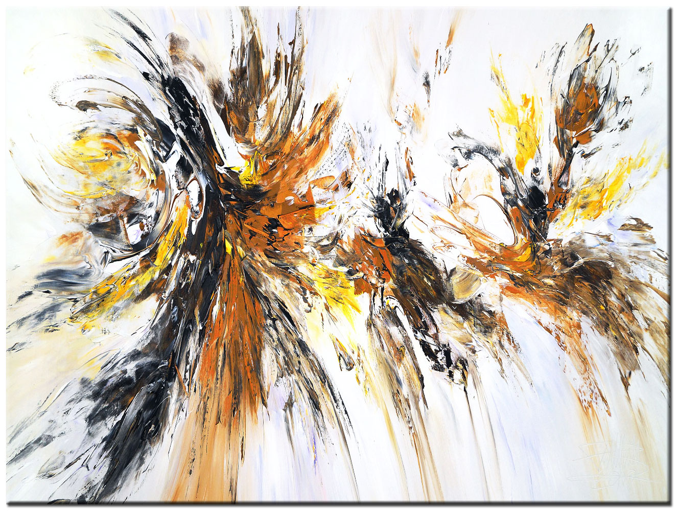 Splashing abstract schilderij 120x90cm