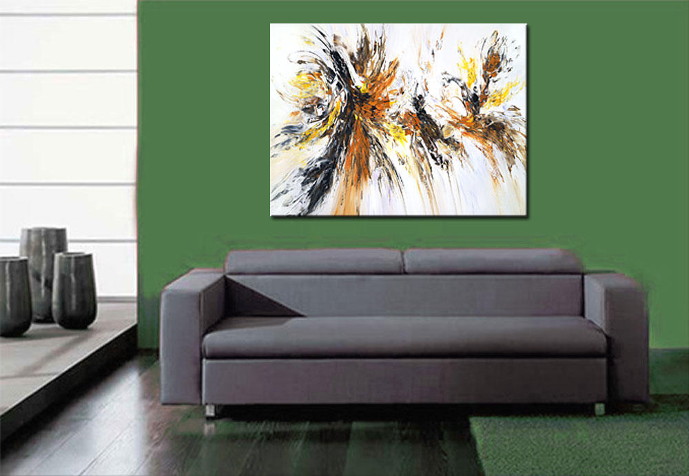 Splashing abstract schilderij 120x90cm - Afbeelding 4