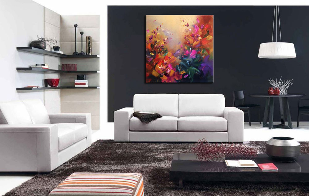 Bloemen schilderij Abstract Kleurenpracht - Afbeelding 4