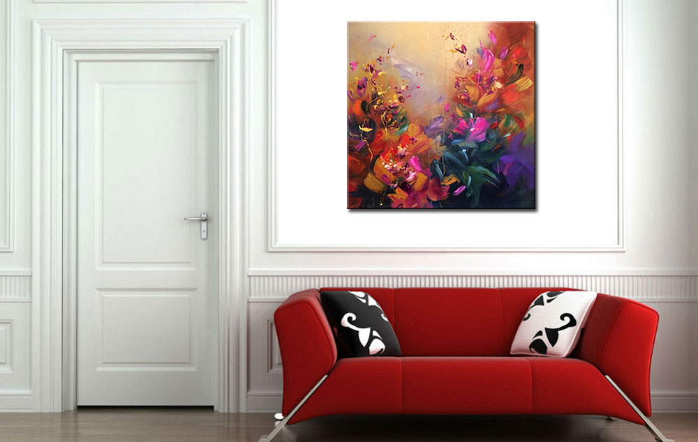 Bloemen schilderij Abstract Kleurenpracht - Afbeelding 3