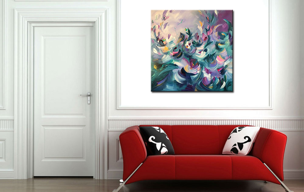 Lilly modern bloemen schilderij 100x100cm - Afbeelding 3