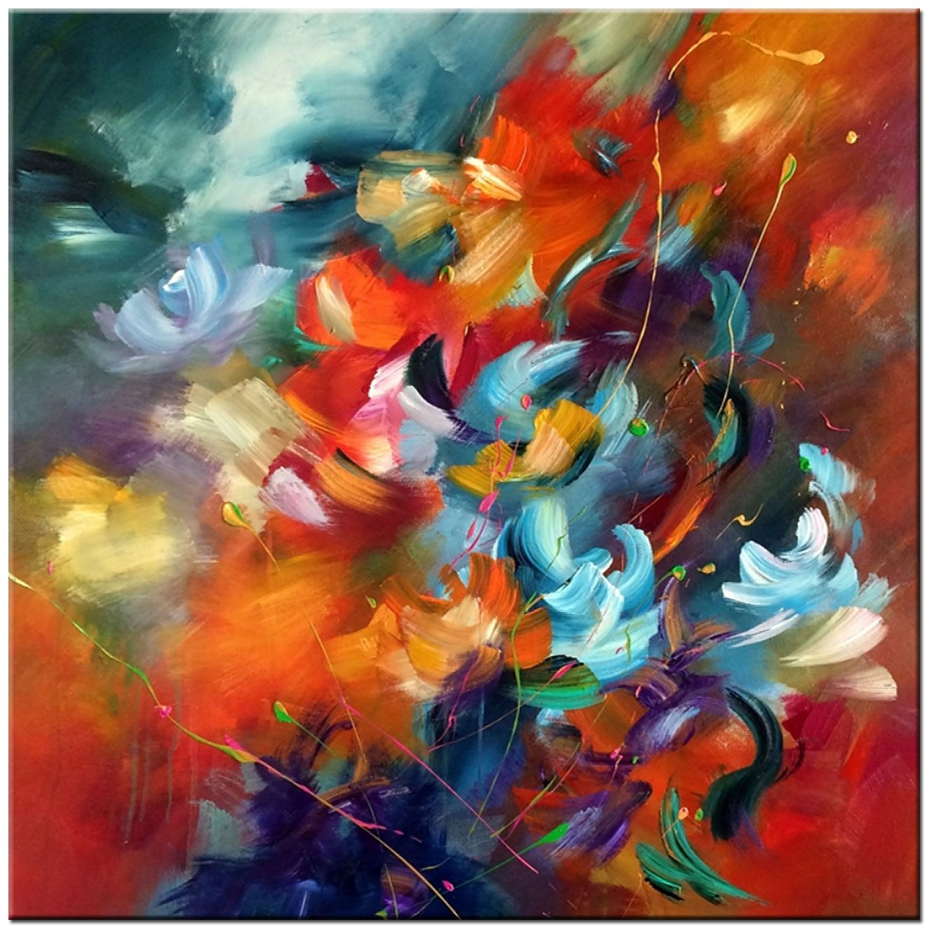 Bloemen schilderij Kleurenexplosie