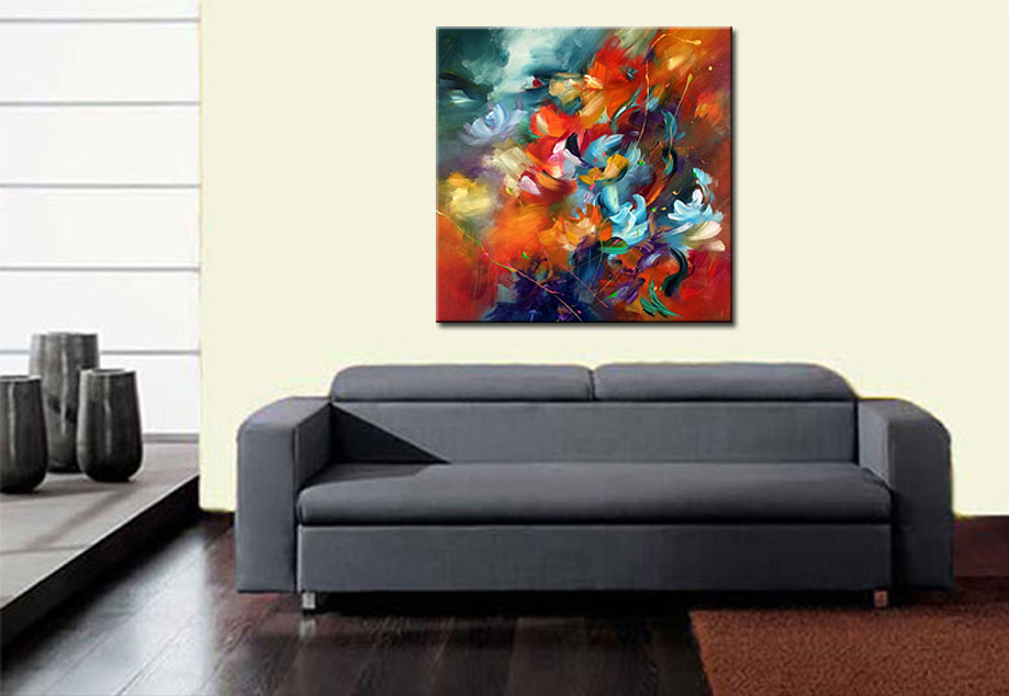 Bloemen schilderij Kleurenexplosie - Afbeelding 3