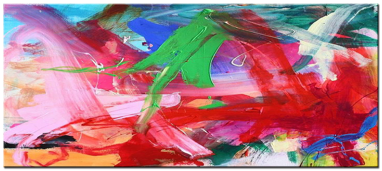 Abstract schilderij Speelse harmonie van kleur 160x70cm