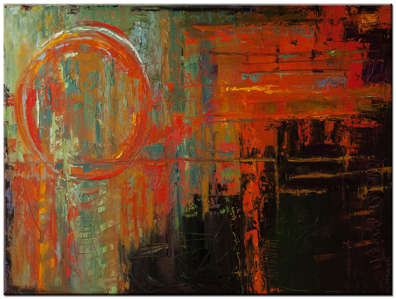 Industrial abstract schilderij 120x90cm