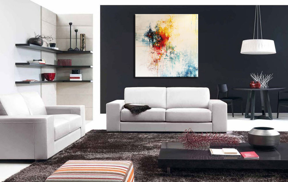 Simplicidad abstract modern schilderij 100x100cm - Afbeelding 2