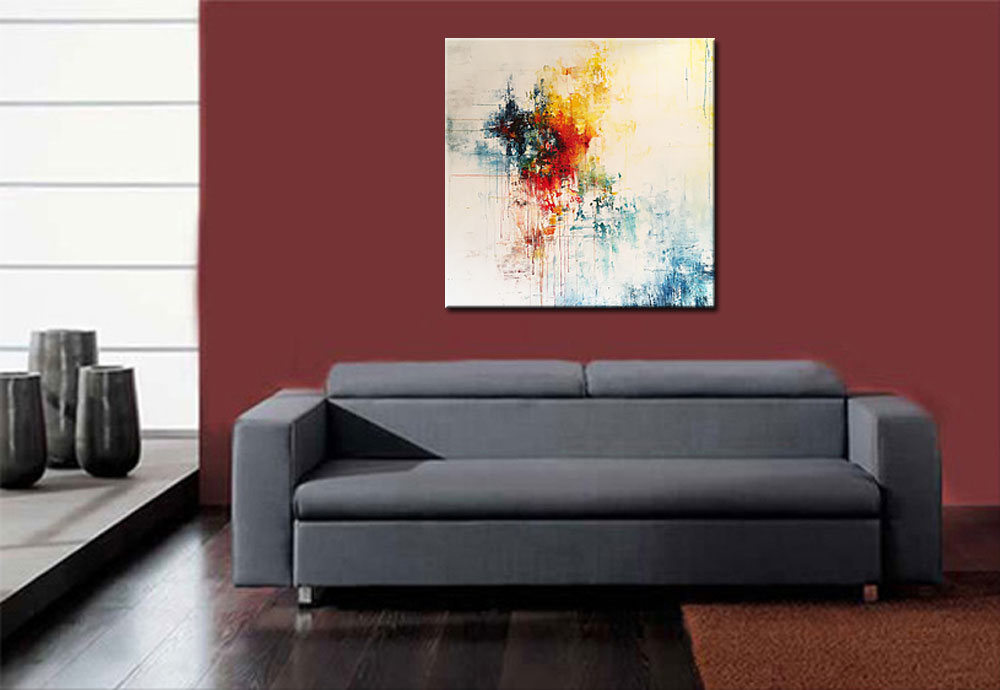 Simplicidad abstract modern schilderij 100x100cm - Afbeelding 4