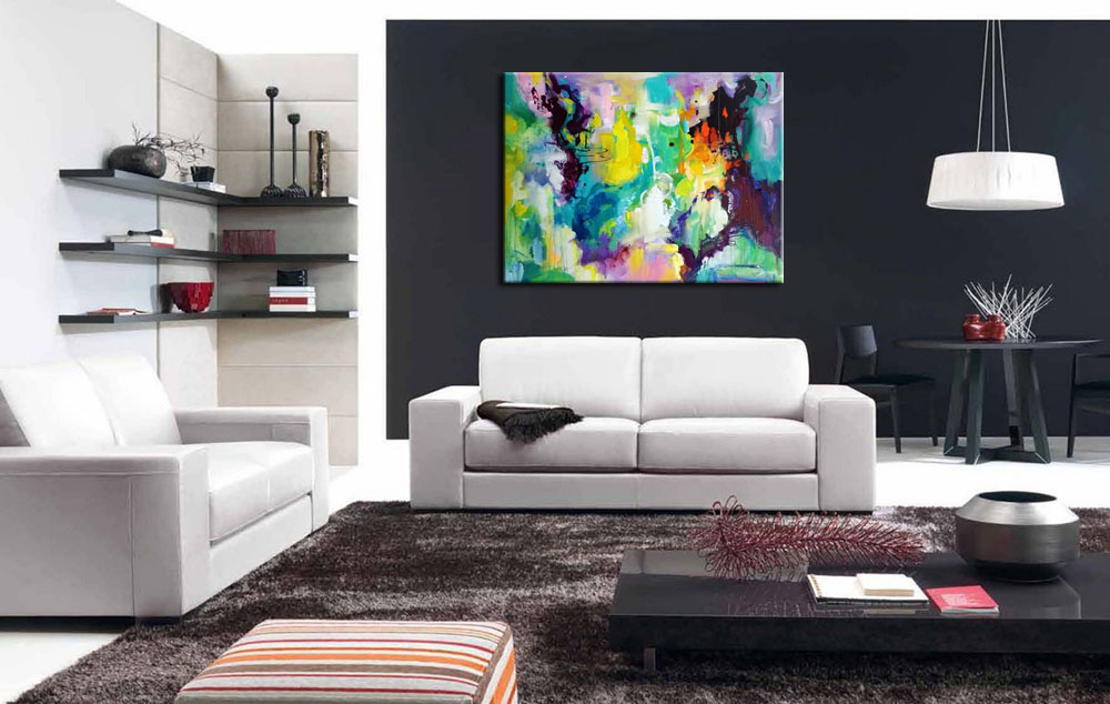 Colores de Verano abstract modern schilderij 120x90cm - Afbeelding 4