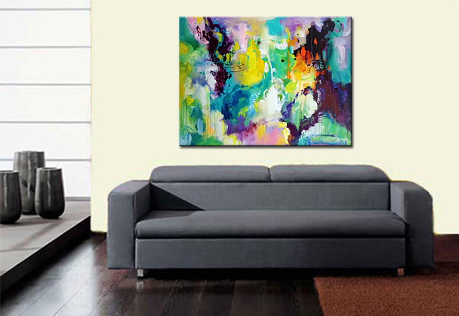 Colores de Verano abstract modern schilderij 120x90cm - Afbeelding 3