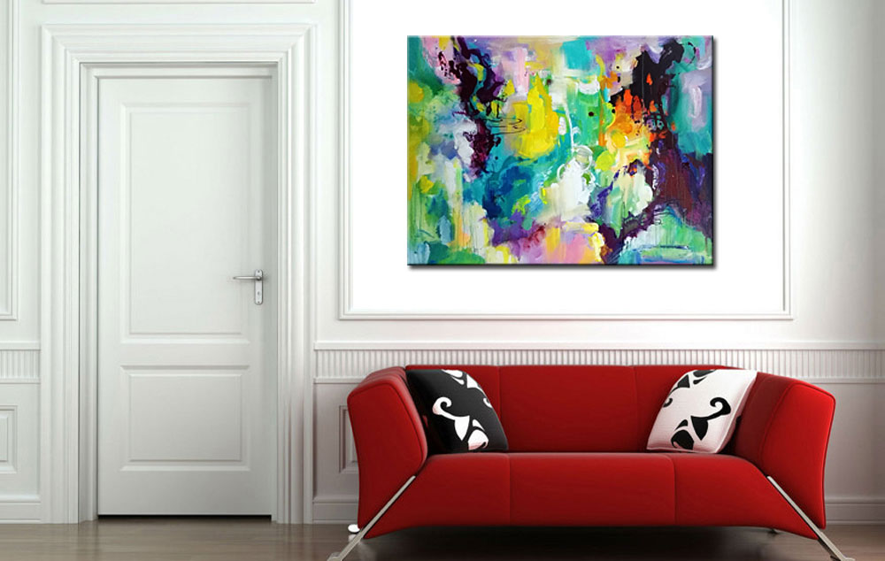 Colores de Verano abstract modern schilderij 120x90cm - Afbeelding 2