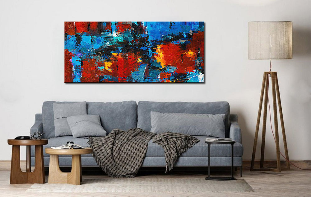 Abstract schilderij Diepte van kleur en contrast 160x70cm - Afbeelding 4