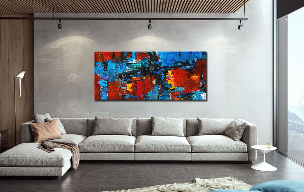 Abstract schilderij Diepte van kleur en contrast 160x70cm - Afbeelding 3