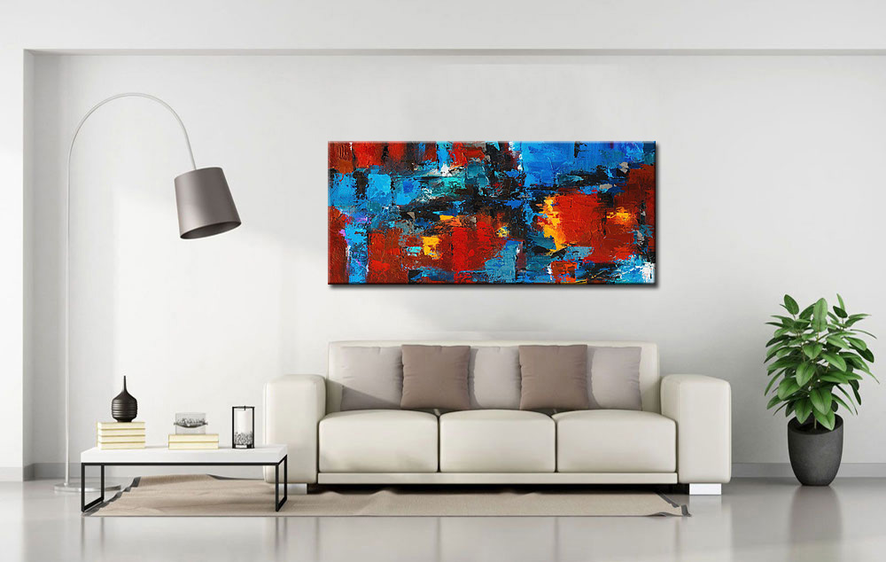 Abstract schilderij Diepte van kleur en contrast 160x70cm - Afbeelding 2