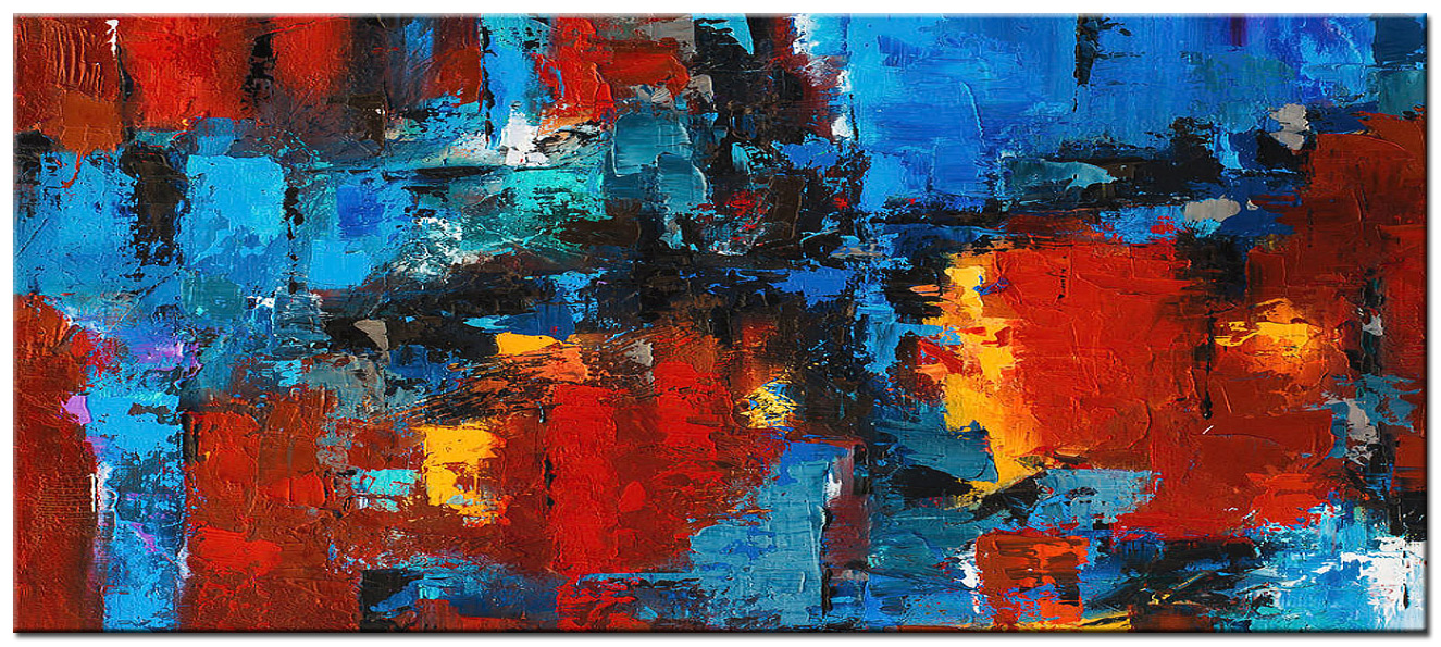 Abstract schilderij Diepte van kleur en contrast 160x70cm
