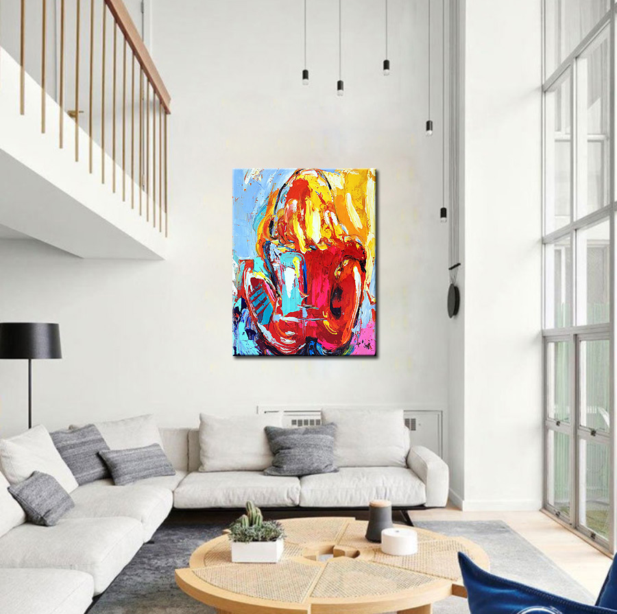 Backside dame modern schilderij 80x100cm - Afbeelding 2