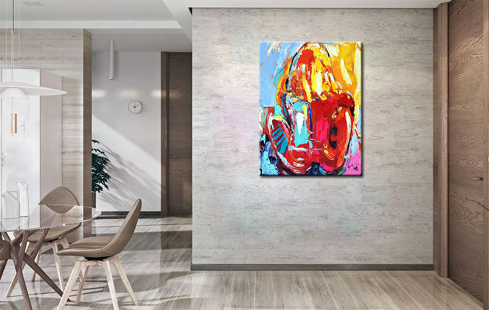 Backside dame modern schilderij 80x100cm - Afbeelding 4