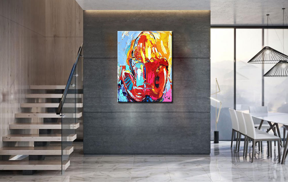 Backside dame modern schilderij 80x100cm - Afbeelding 3