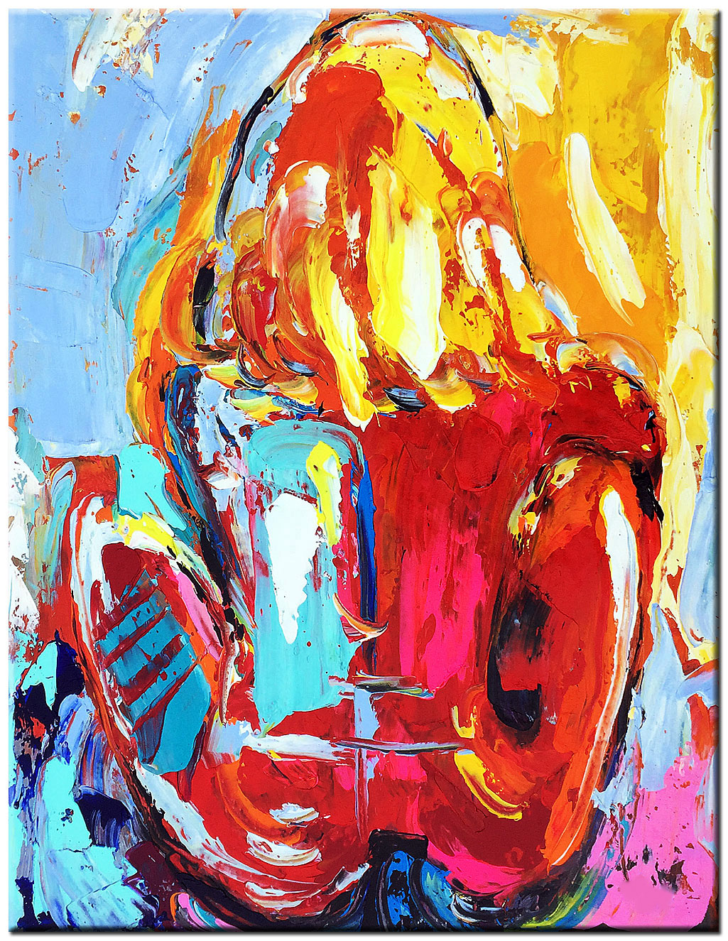 Backside dame modern schilderij 80x100cm