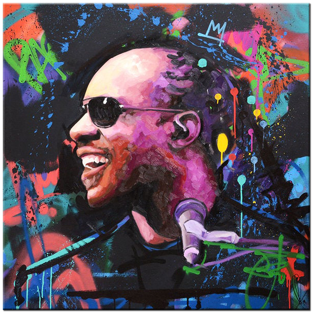 Stevie Wonder modern schilderij