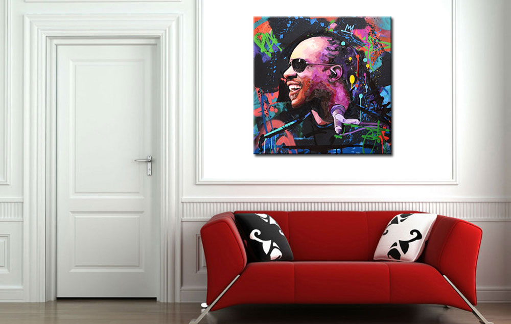 Stevie Wonder modern schilderij - Afbeelding 2