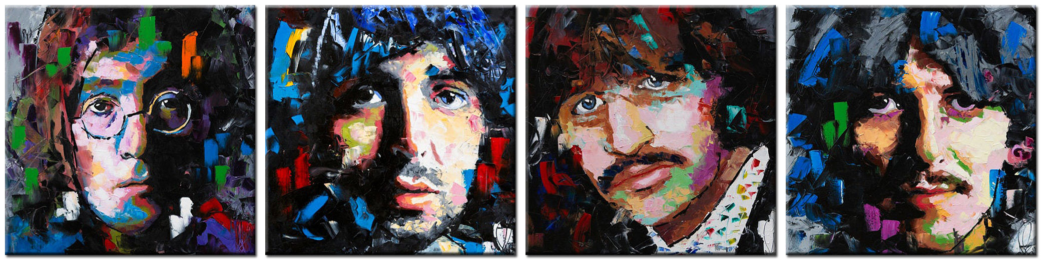 The Beatles modern meerluik schilderij - Afbeelding 2