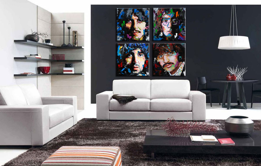 The Beatles modern meerluik schilderij - Afbeelding 5