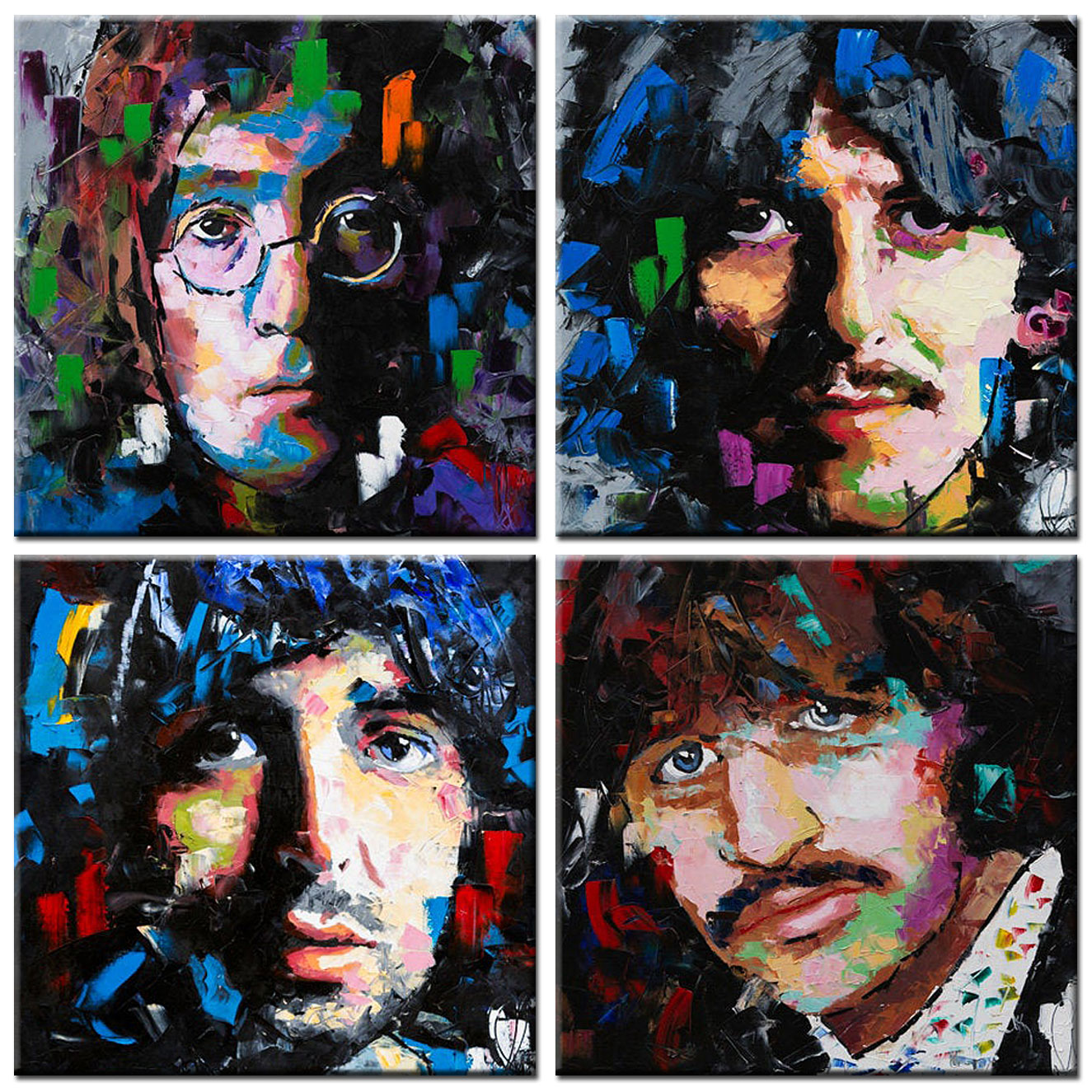 The Beatles modern meerluik schilderij