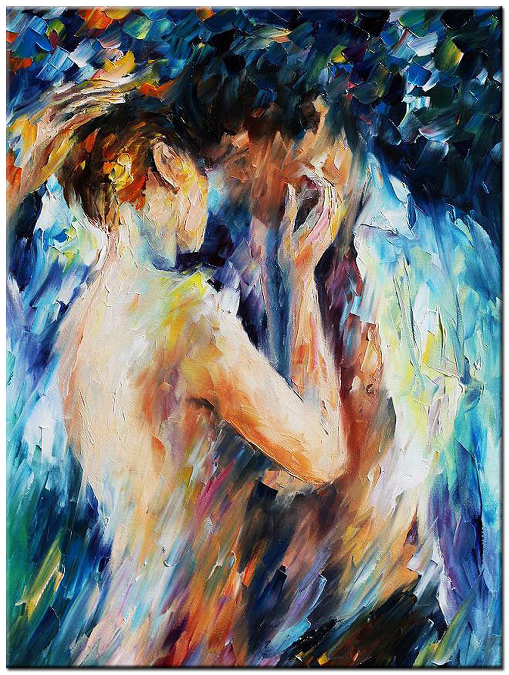 Erotisch schilderij Liefdeskoppel 90x120cm