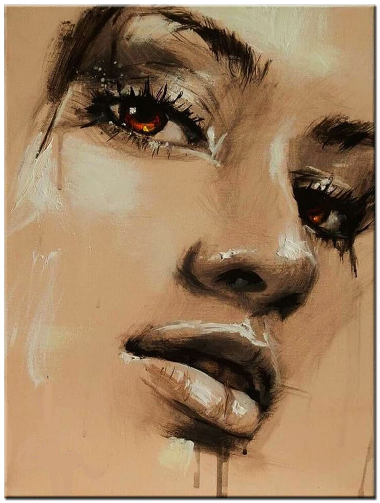 Dromerige Ogen dame modern schilderij