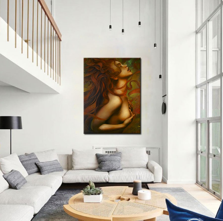 Erotisch schilderij Sensuele Extase 90x120cm - Afbeelding 2