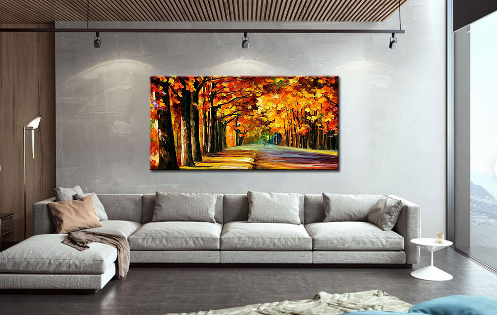 Bos modern groot schilderij 180x90cm - Afbeelding 2