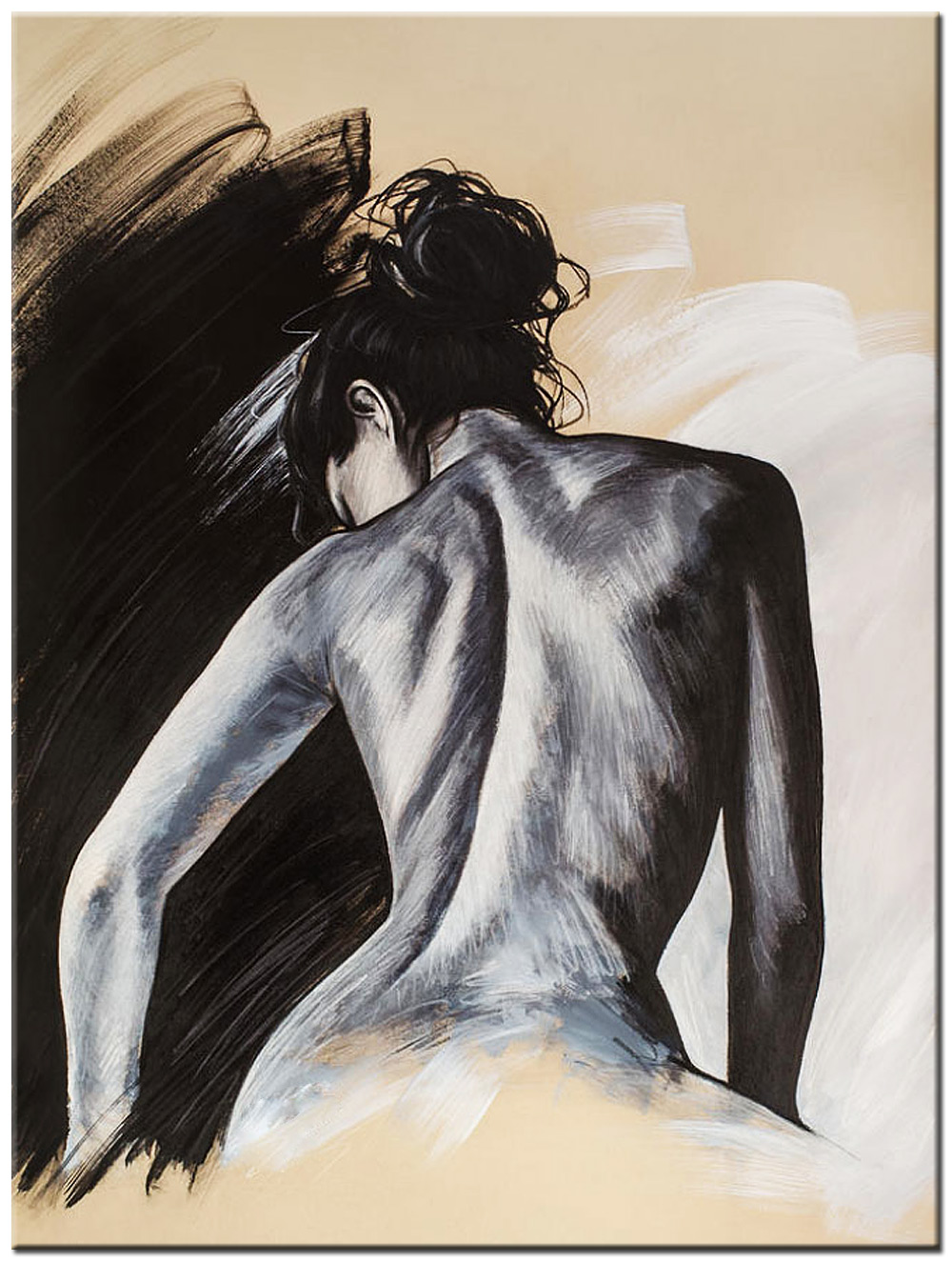 Erotisch schilderij Sensuele Ruglijn 90x120cm