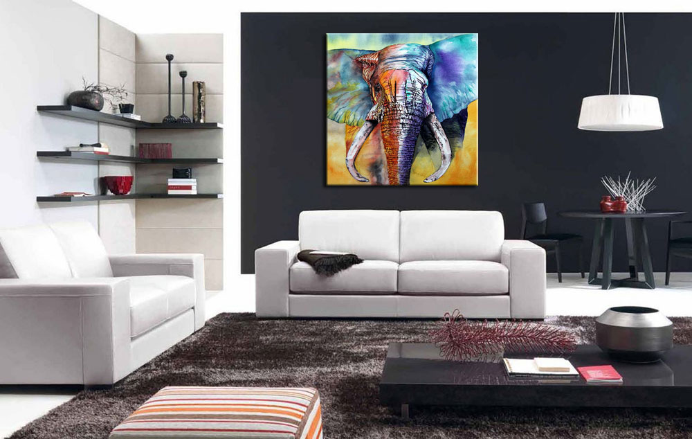 Reuze Olifant modern schilderij - Afbeelding 4