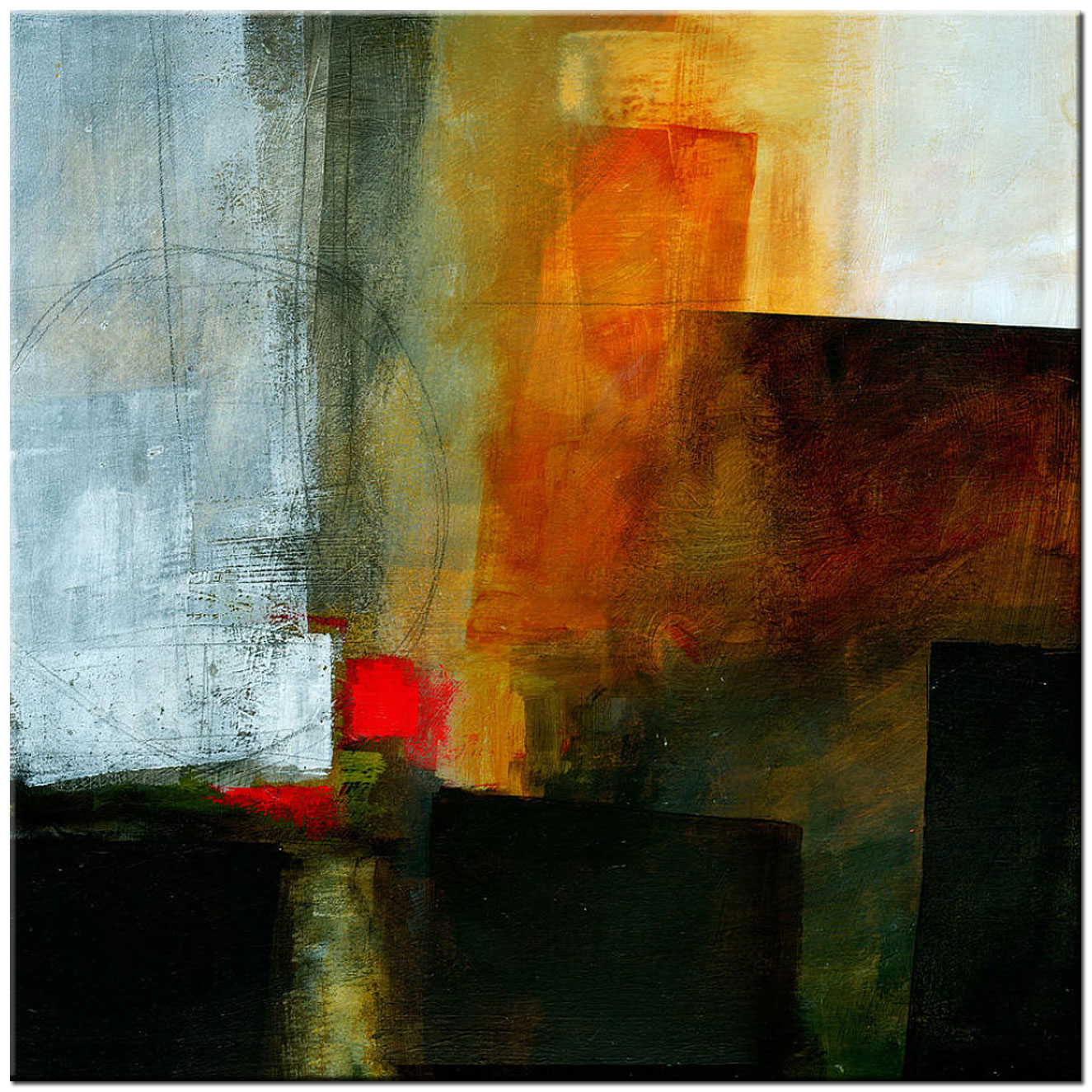 Abstract schilderij The Building 100x100cm