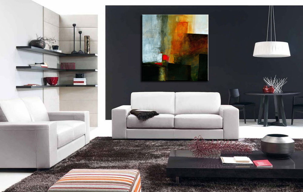 Abstract schilderij The Building 100x100cm - Afbeelding 4
