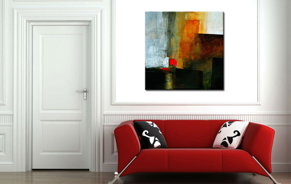 Abstract schilderij The Building 100x100cm - Afbeelding 3