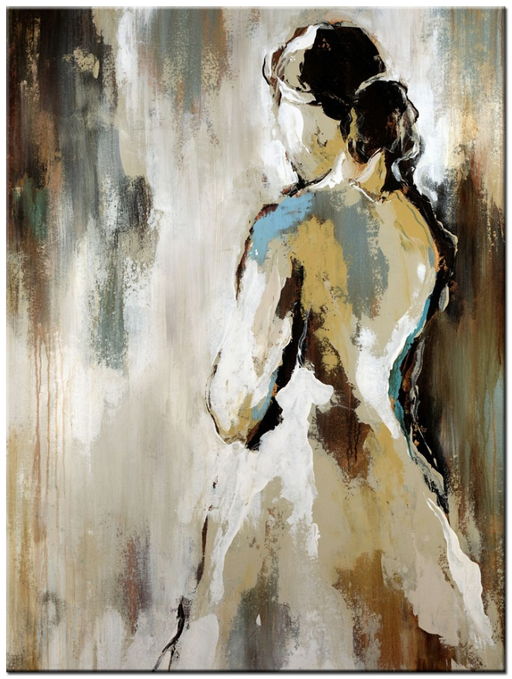 Elegantie in Stilte dame modern schilderij 90x120cm