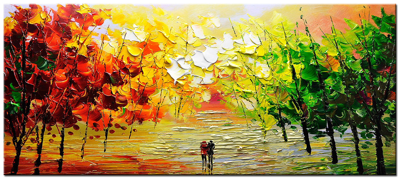 Figuratief schilderij Romantiek in kleur 160x70cm