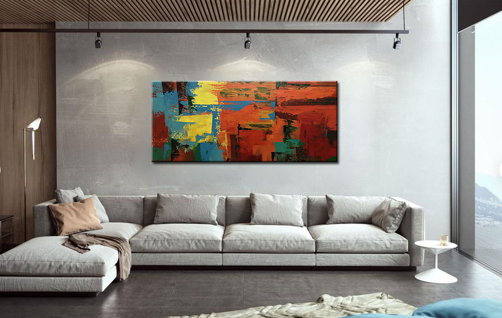 Abstract schilderij Energie van Kleur 160x70cm - Afbeelding 2