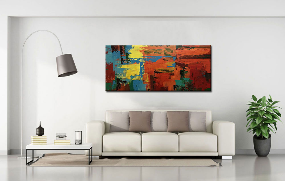 Abstract schilderij Energie van Kleur 160x70cm - Afbeelding 3