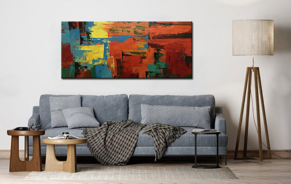 Abstract schilderij Energie van Kleur 160x70cm - Afbeelding 4