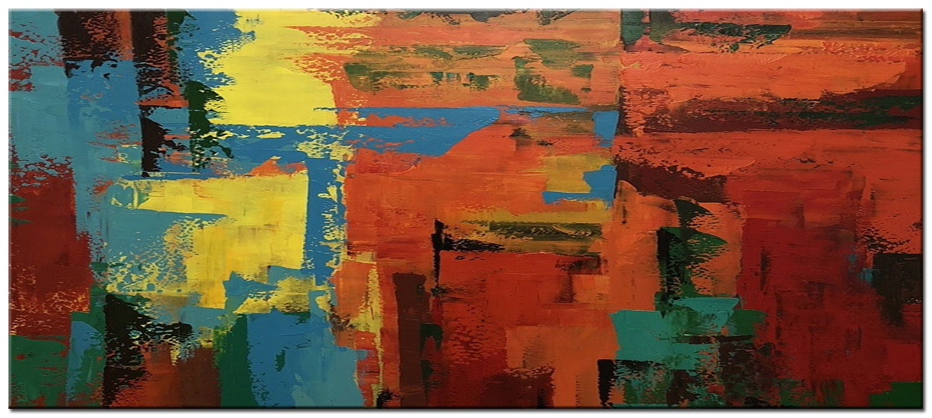 Abstract schilderij Energie van Kleur 160x70cm