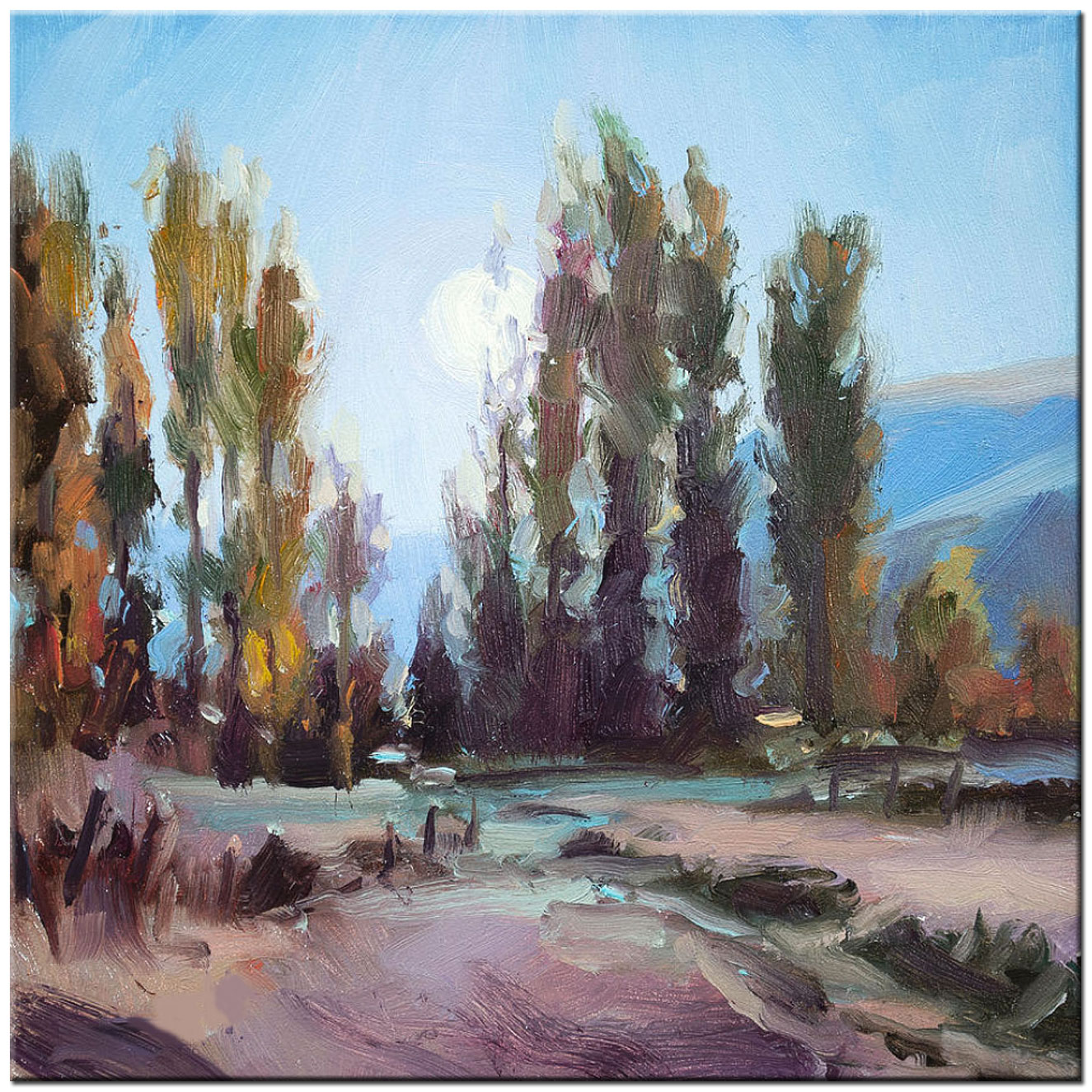 Bosrand modern schilderij 100x100cm