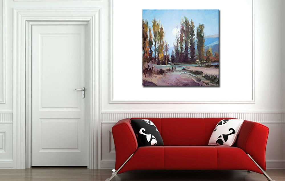 Bosrand modern schilderij 100x100cm - Afbeelding 4