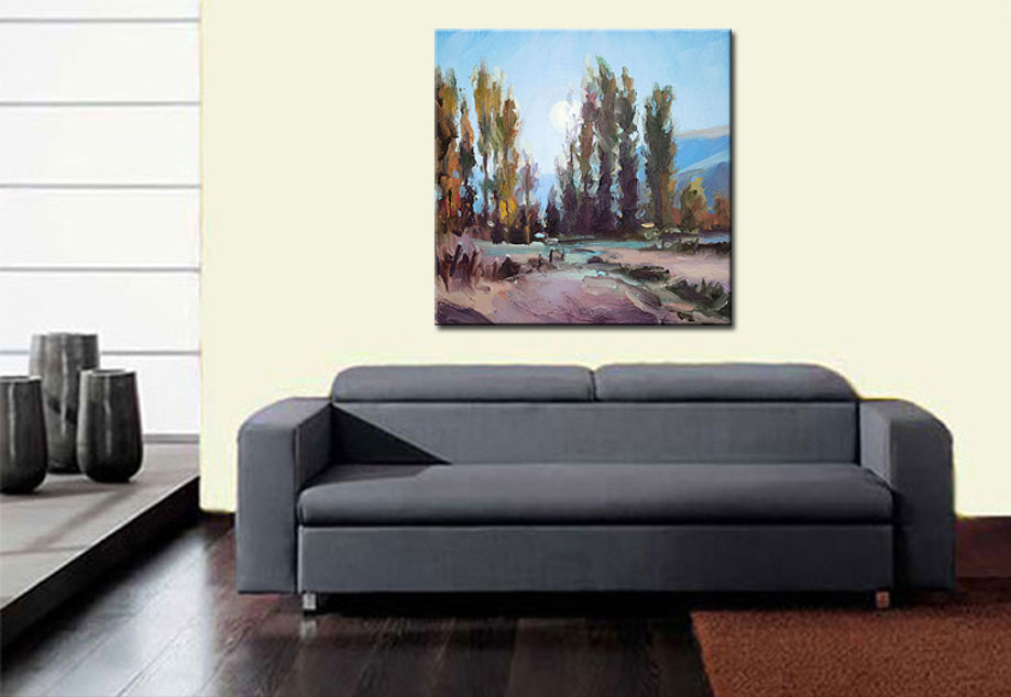 Bosrand modern schilderij 100x100cm - Afbeelding 3