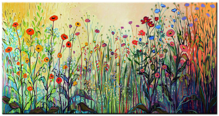 Bloemetjes in de Zomer modern schilderij