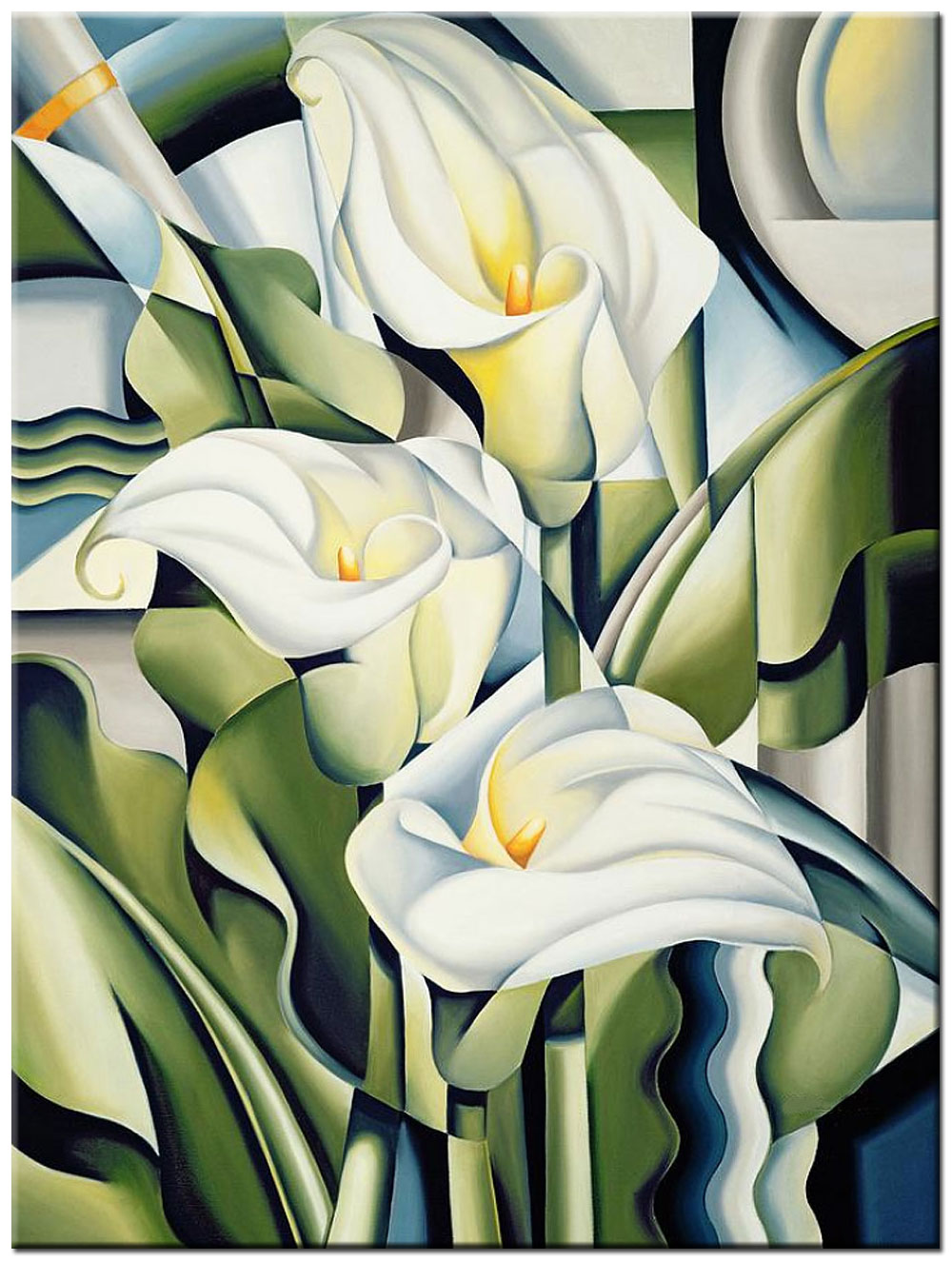 Bloemen schilderij Witte Aronskelken 90x120cm